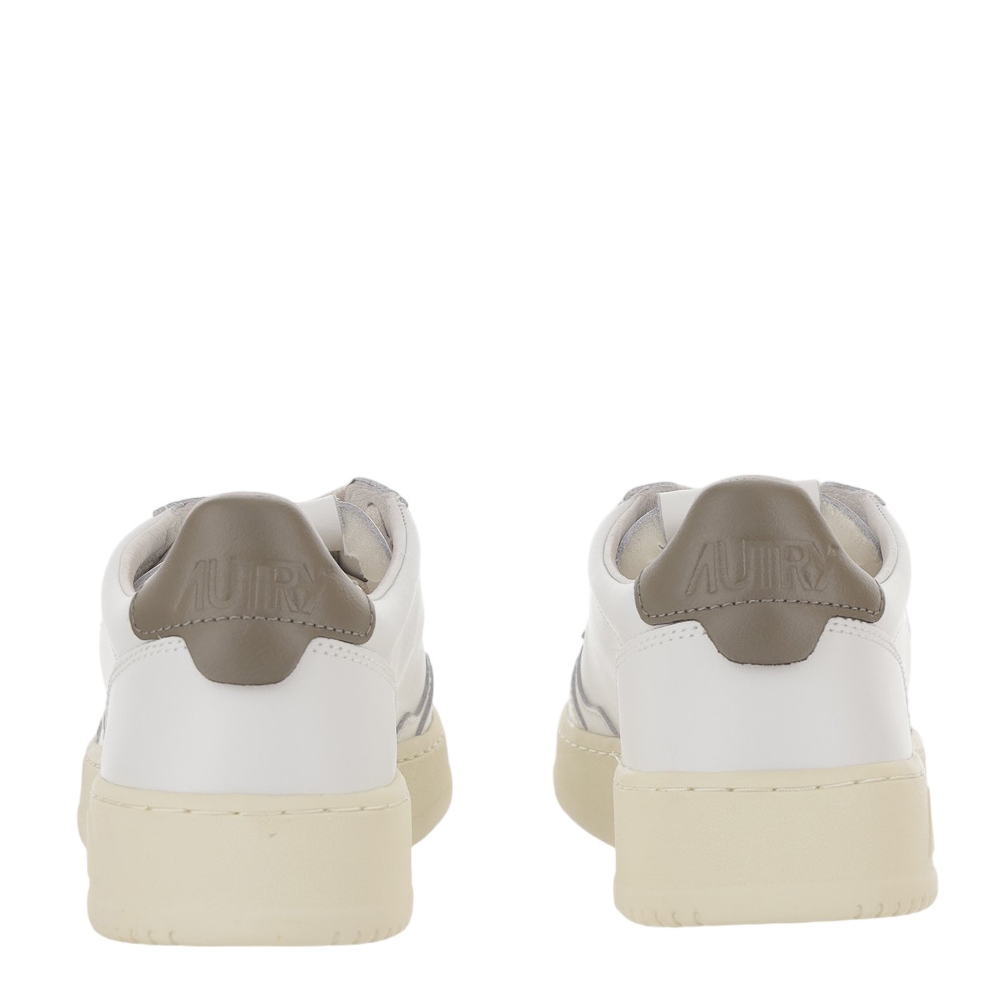 White/Brown Medalist Low Leather Sneakers