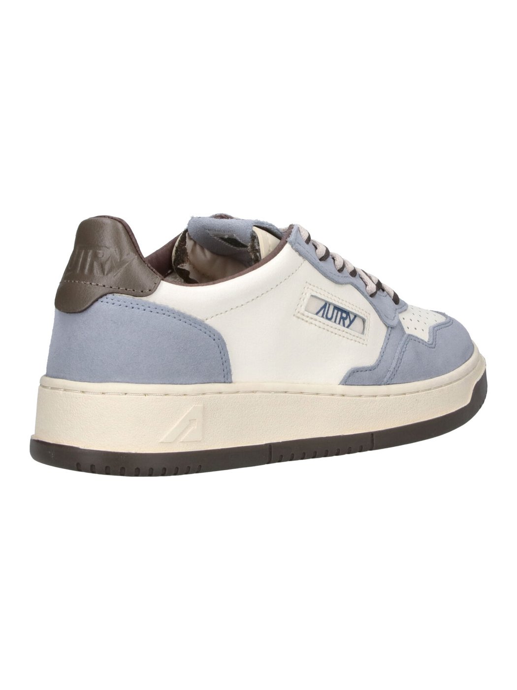 White Medalist Blue Accent Leather Sneakers