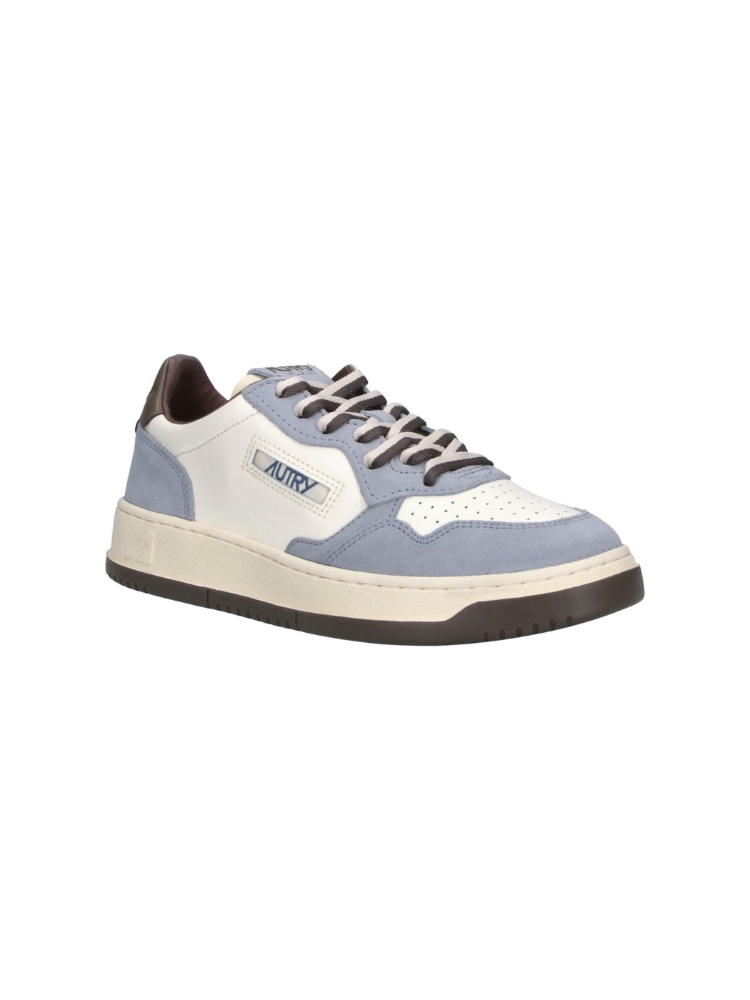 White Medalist Blue Accent Leather Sneakers