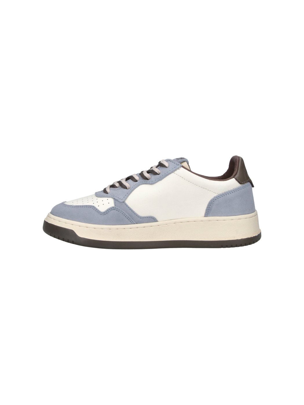 White Medalist Blue Accent Leather Sneakers