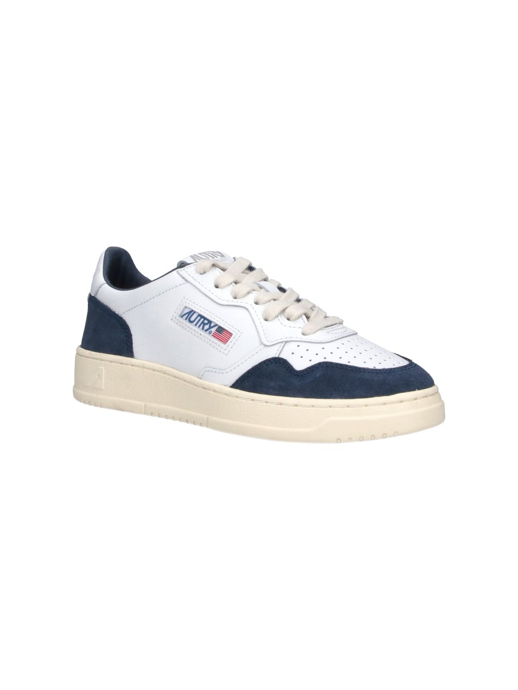 White Medalist Blue Suede Accent Sneakers