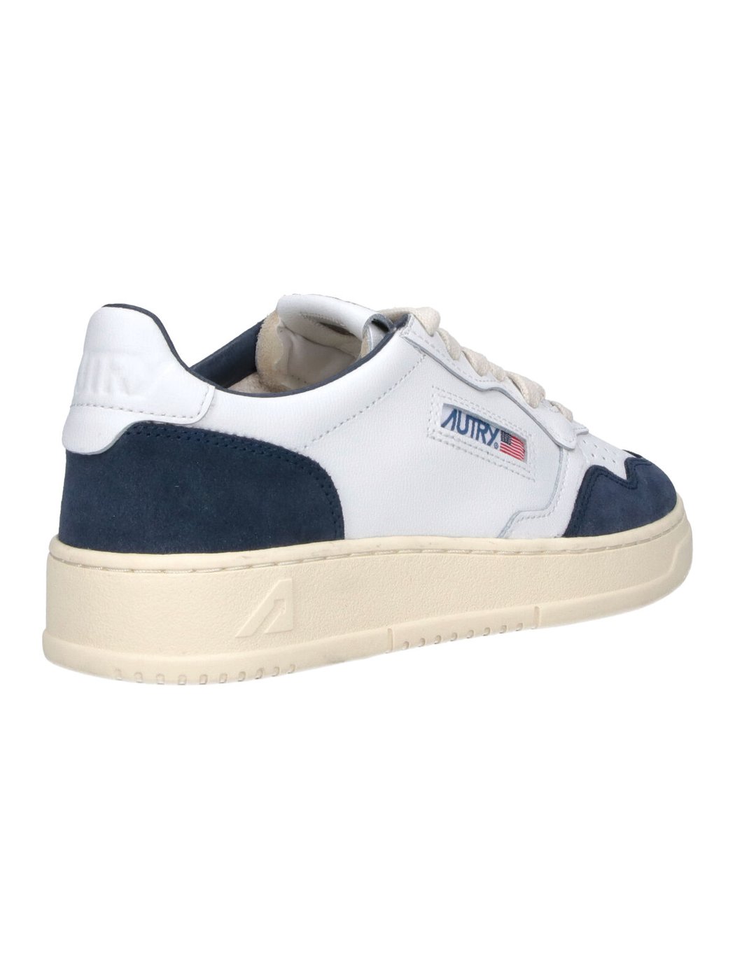 White Medalist Blue Suede Accent Sneakers