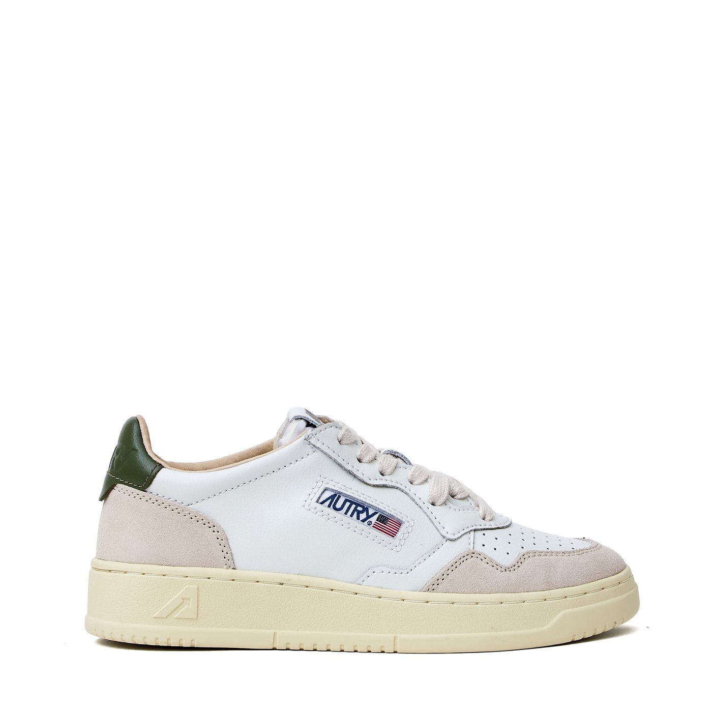 White Bronze Medalist Low Suede Sneakers