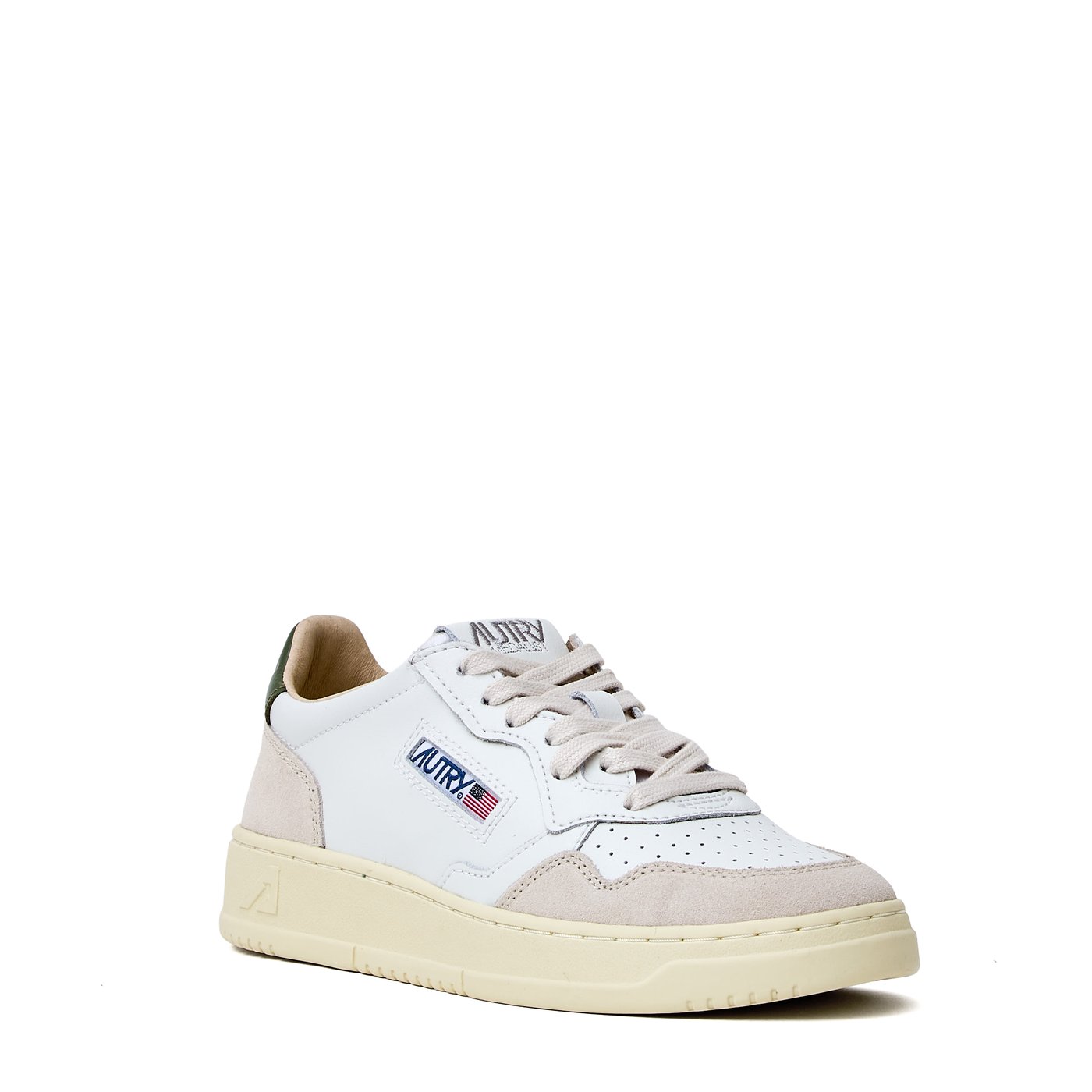 White Bronze Medalist Low Suede Sneakers