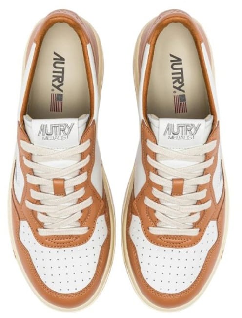 White Sand Medalist Low Leather Sneakers