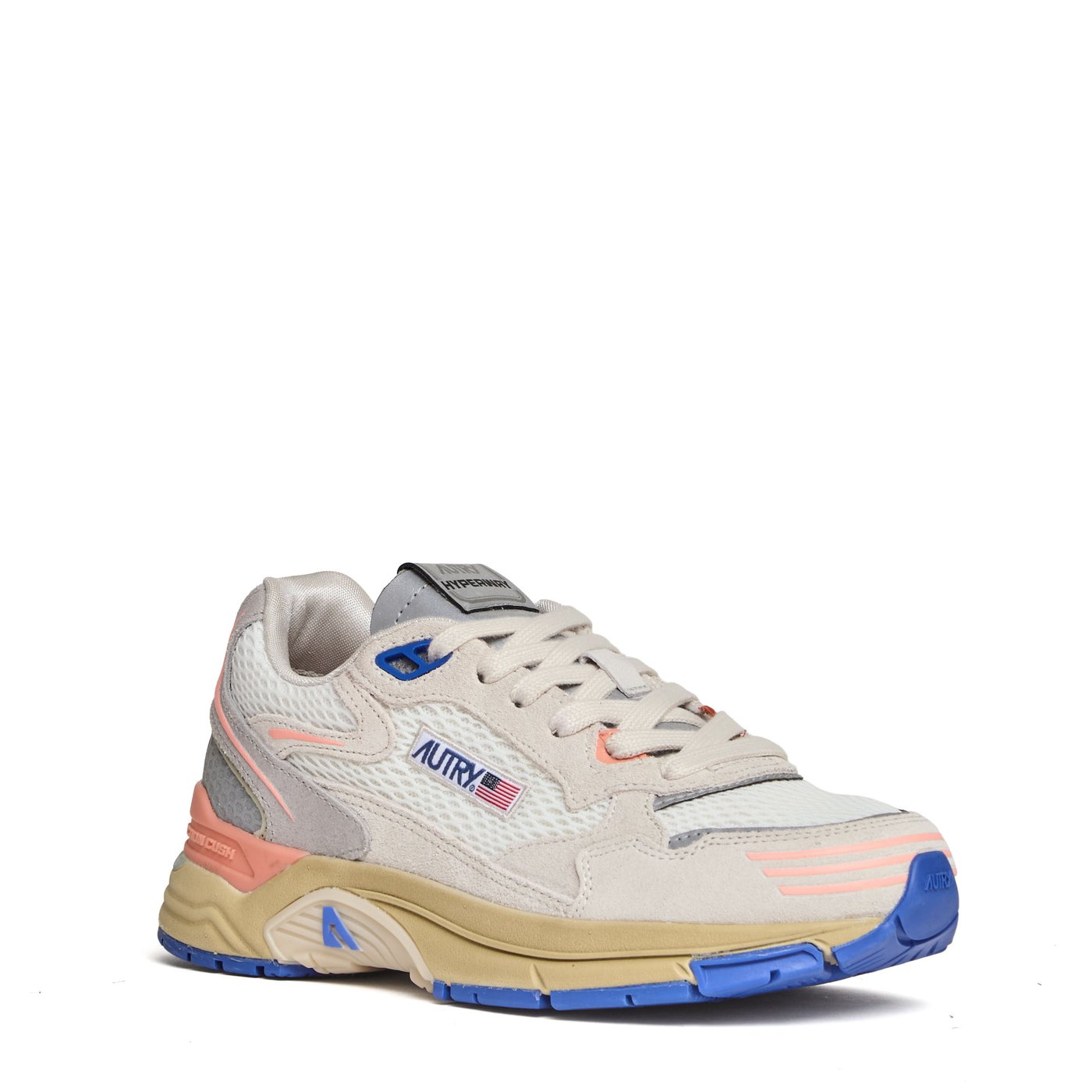 Leather Mesh Suede Running Sneakers
