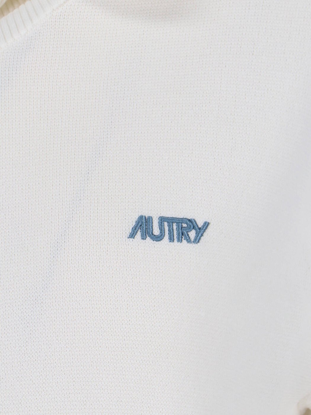 White Viscose Blend Zip Sweatshirt