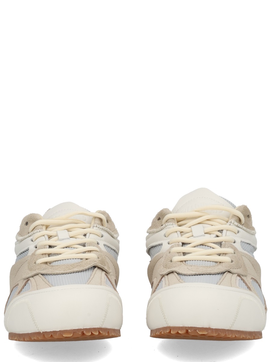 Slow Runner Leather Mesh Sneakers