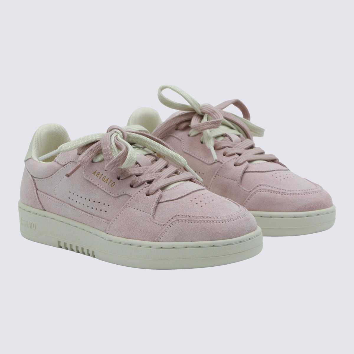 Suede Sneakers with Pastel Pink Upper