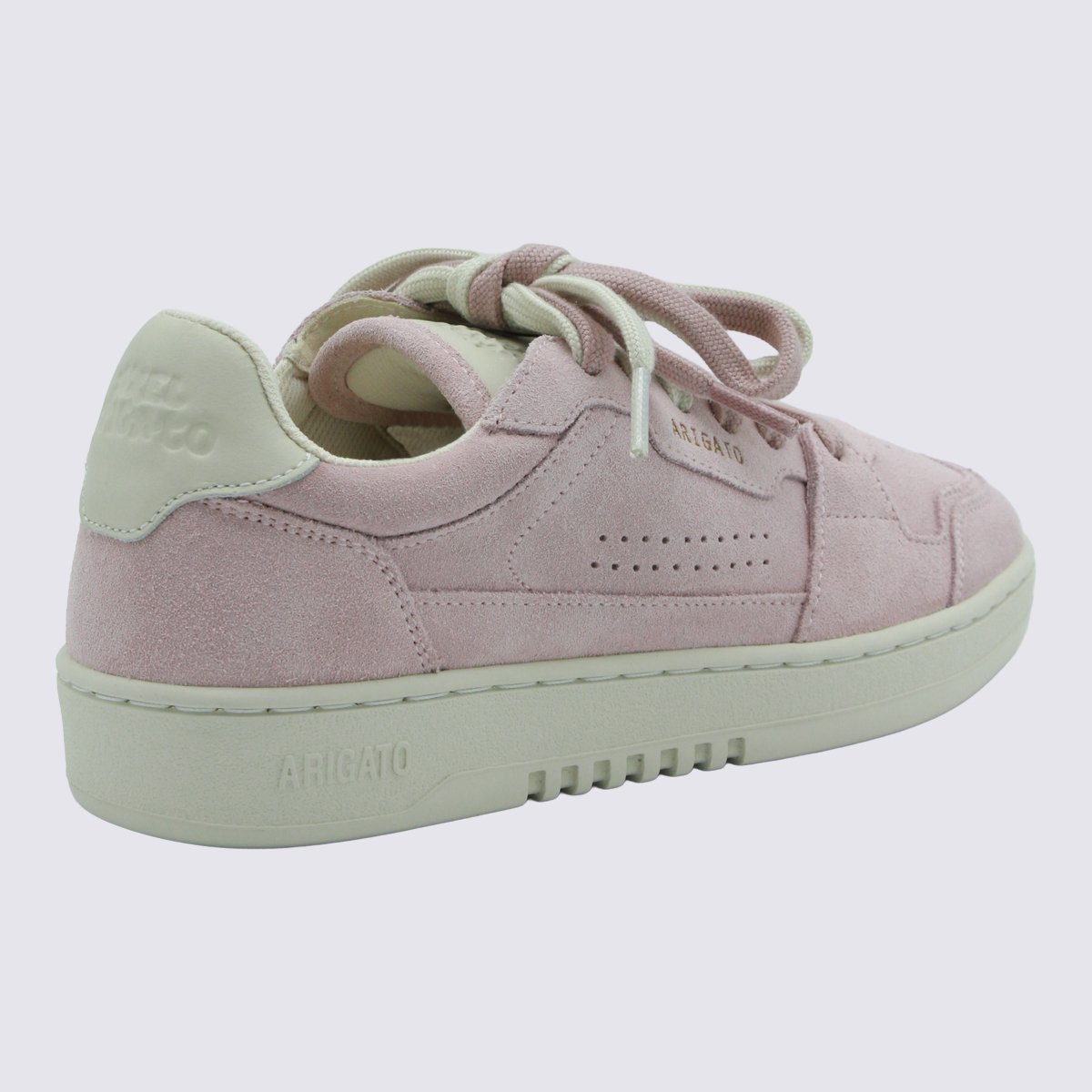 Suede Sneakers with Pastel Pink Upper