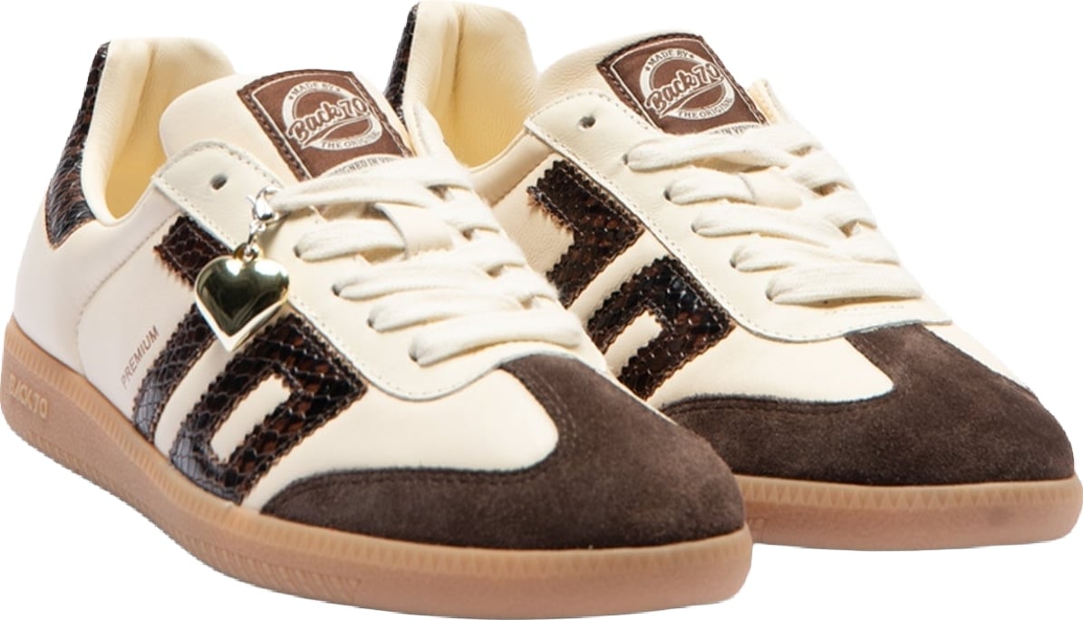 Dames Cloud sneaker met nappa leer Boter/Koffie