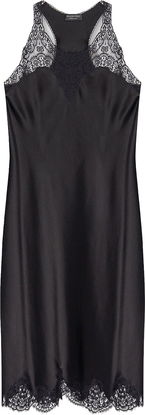 Balenciaga Satin Strappy Midi Dress