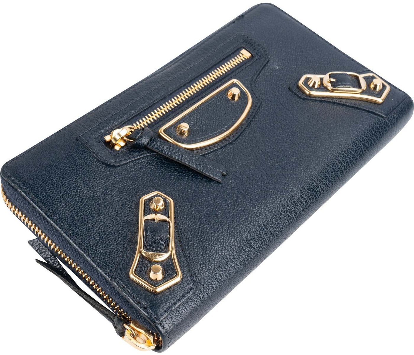 Balenciaga Classic Blue Continental City Zip Around Wallet