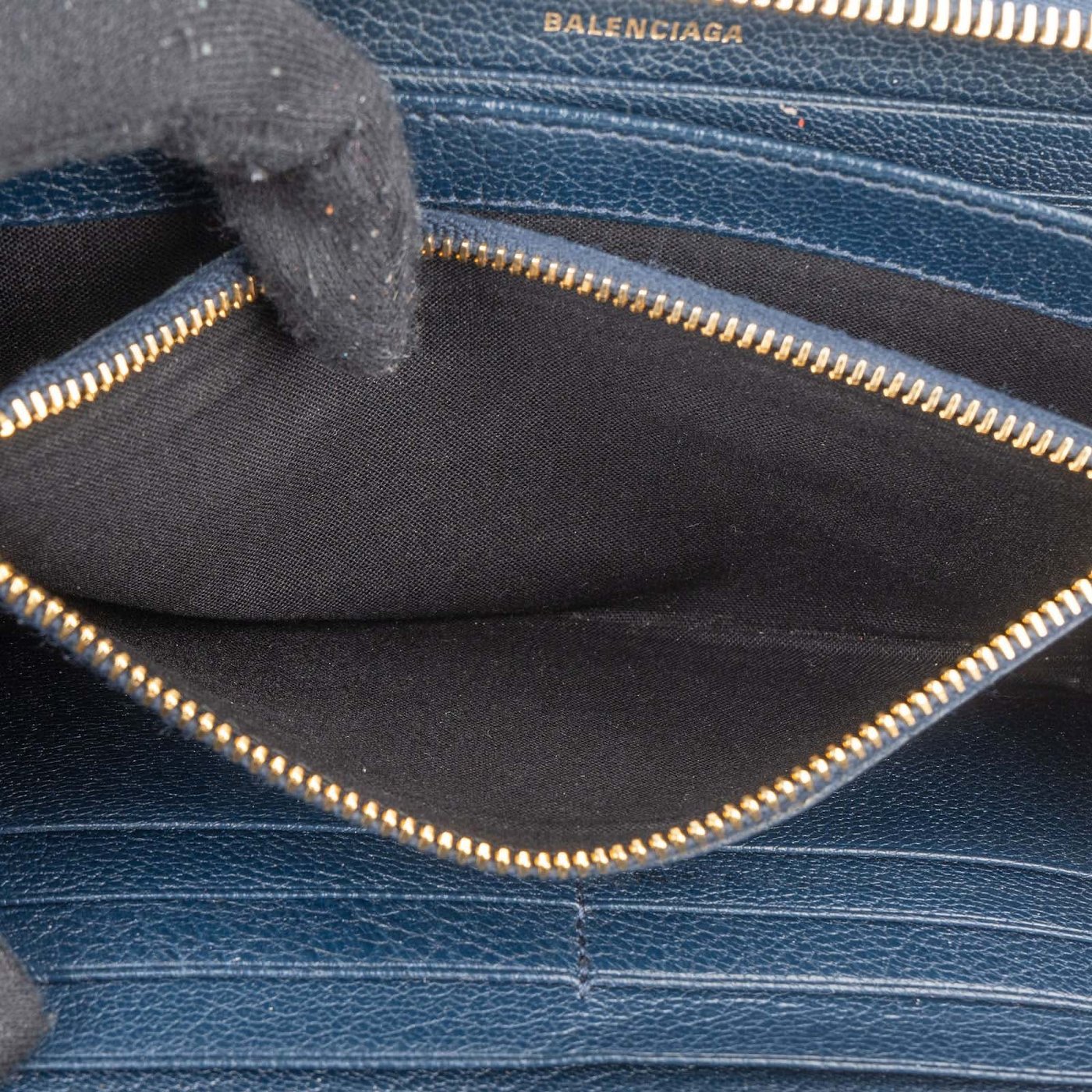 Balenciaga Classic Blue Continental City Zip Around Wallet