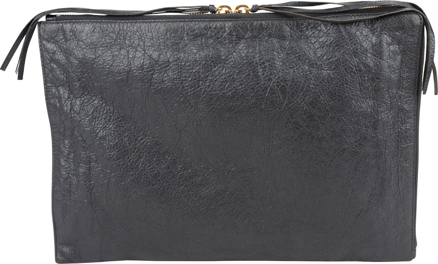 Balenciaga Leather Classic Arena Laptop Case Clutch