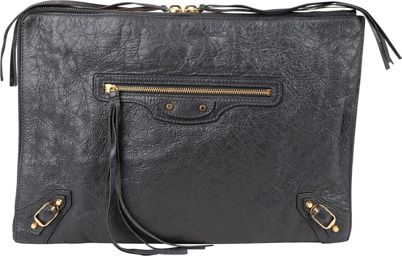 Balenciaga Leather Classic Arena Laptop Case Clutch