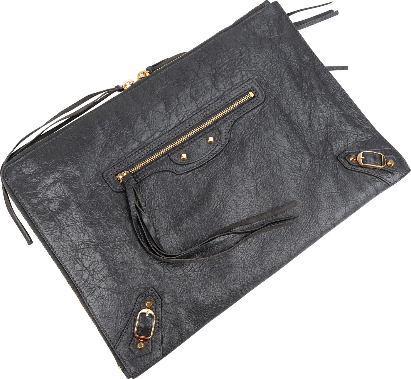 Balenciaga Leather Classic Arena Laptop Case Clutch