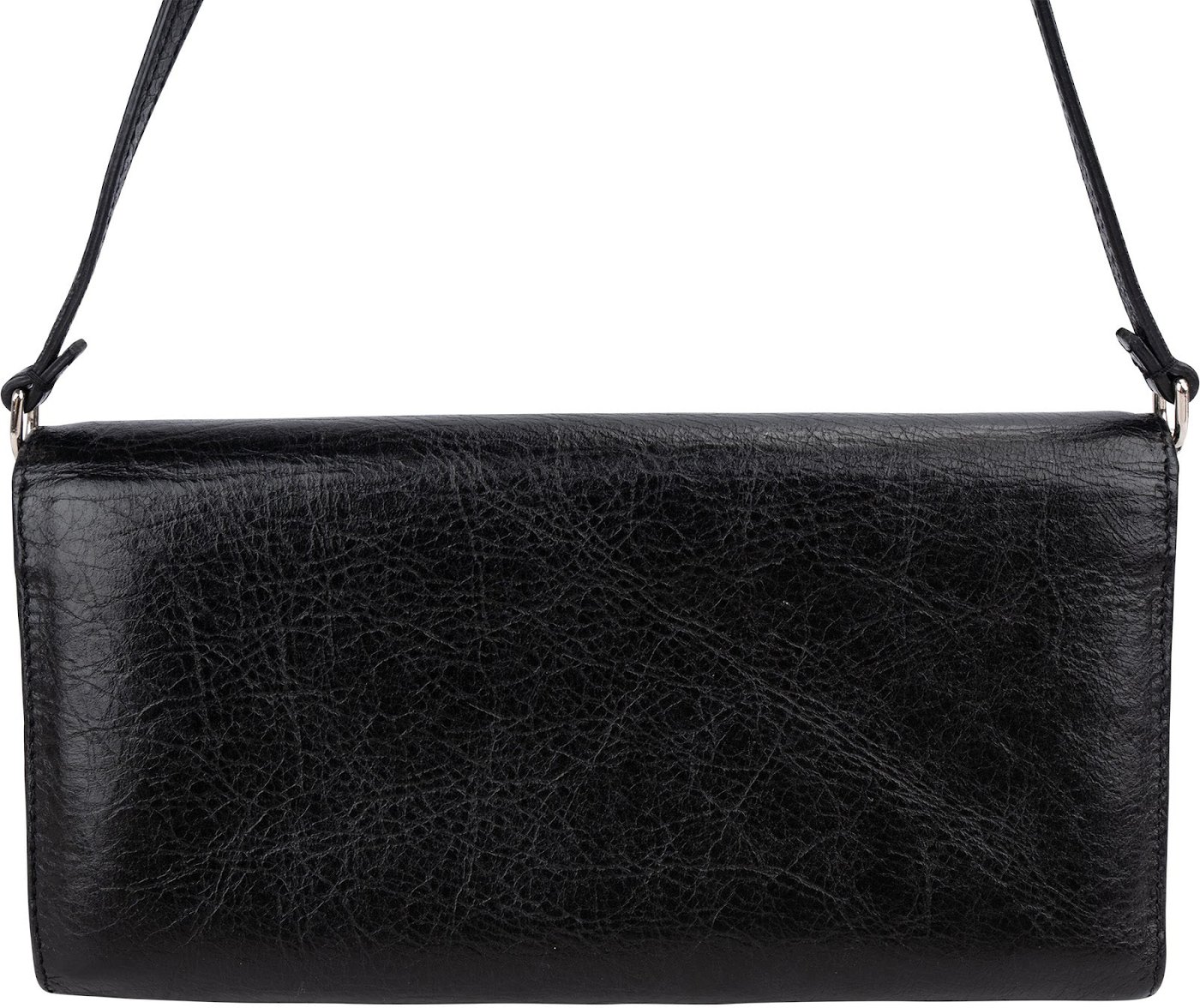 Balenciaga Black Leather Classic City Wallet On Strap Shoulder Bag