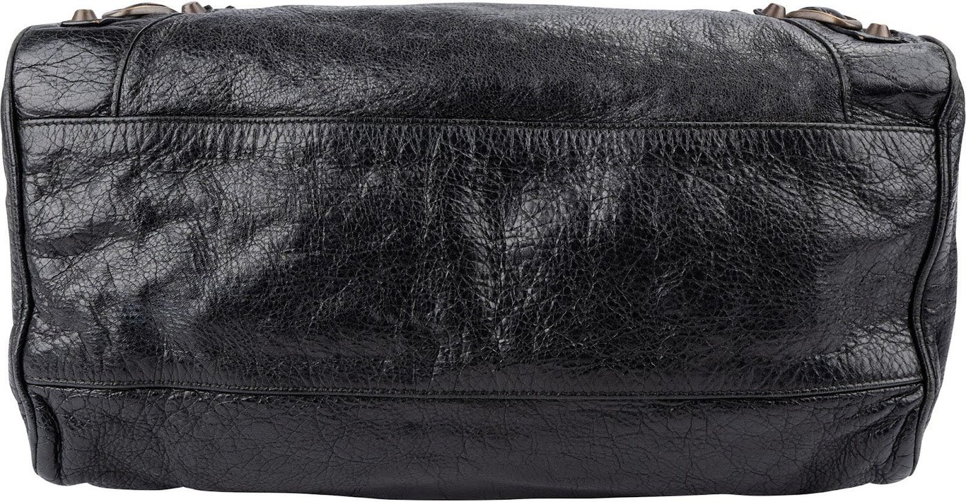 Balenciaga Black Arena Leather City Tote Handbag