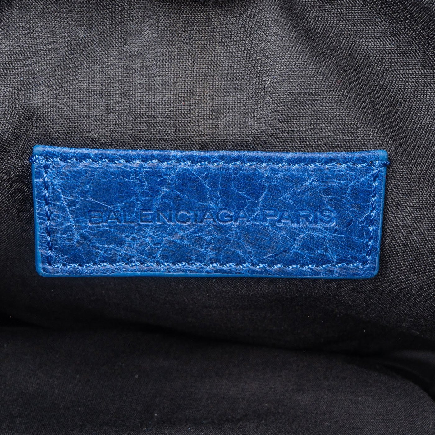 Balenciaga Blue Leather Classic Arene Clutch Bag
