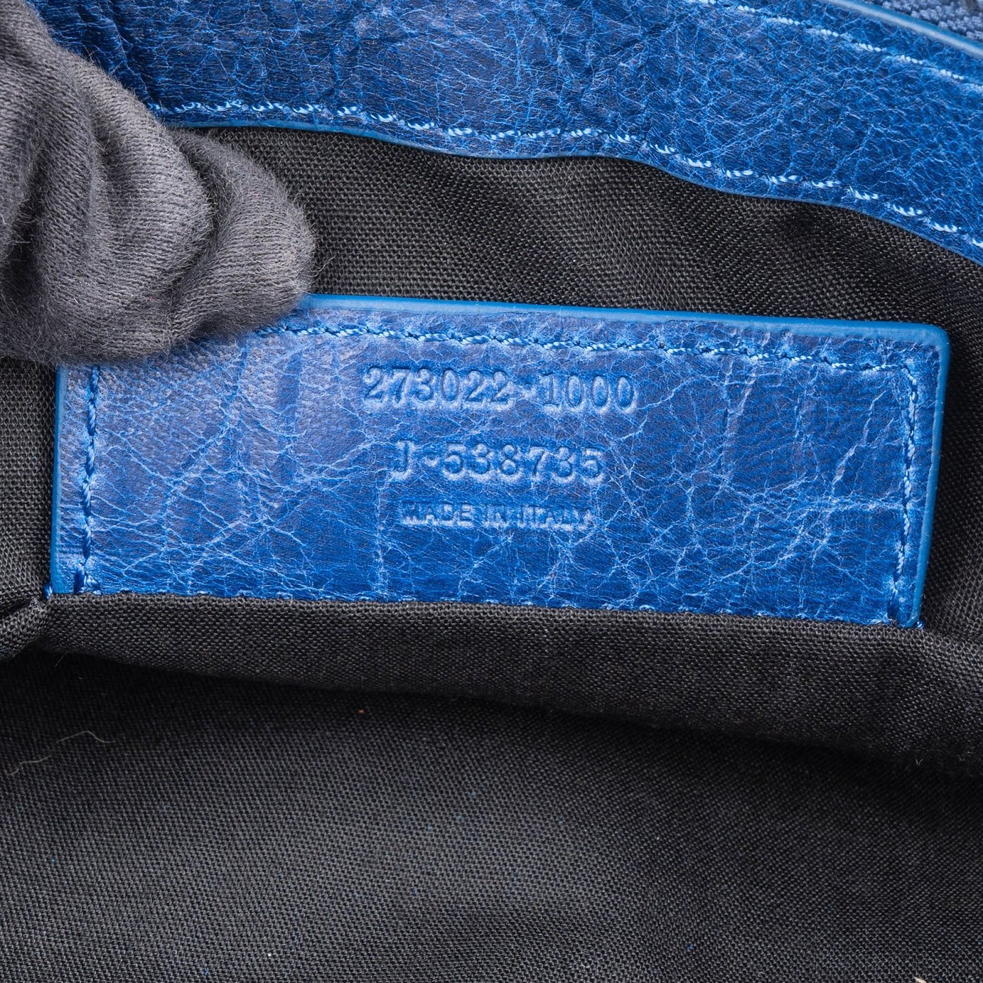 Balenciaga Blue Leather Classic Arene Clutch Bag