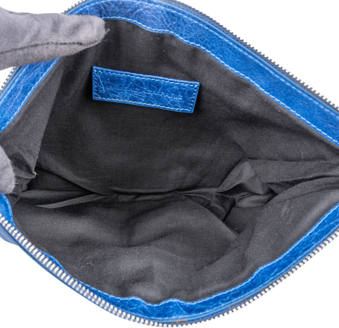 Balenciaga Blue Leather Classic Arene Clutch Bag