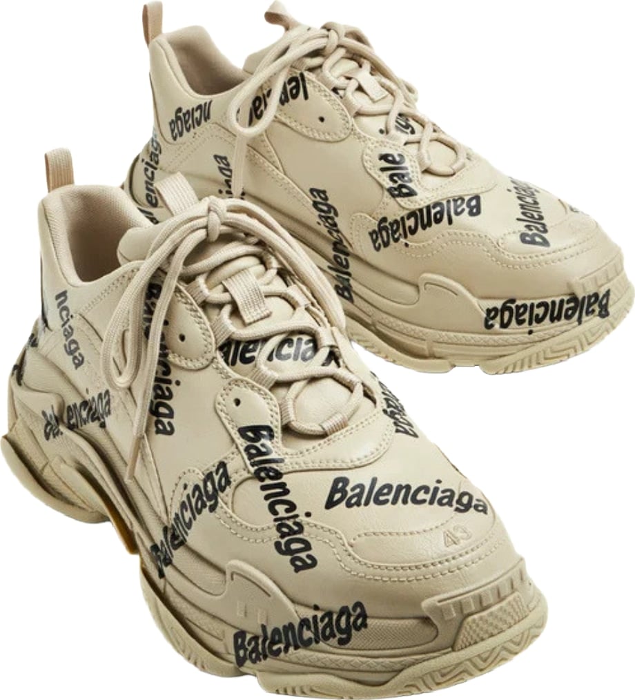 Balenciaga Triple S Logotype Men's Sneakers Beige