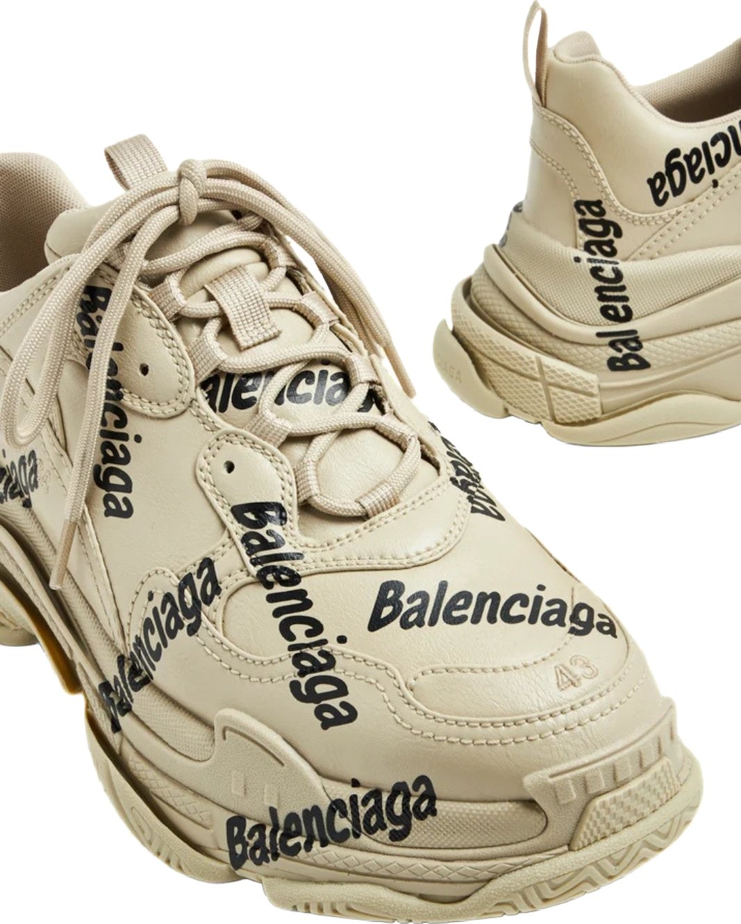 Balenciaga Triple S Logotype Men's Sneakers Beige