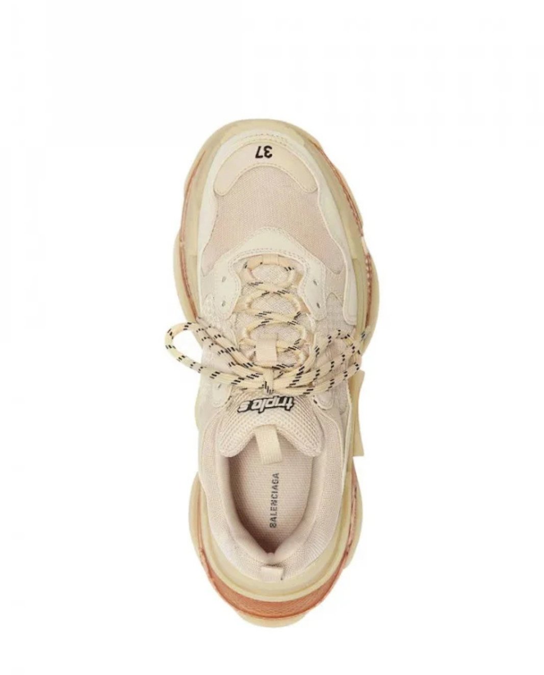 Balenciaga Triple S Clear Sole Women Sneakers, Beige