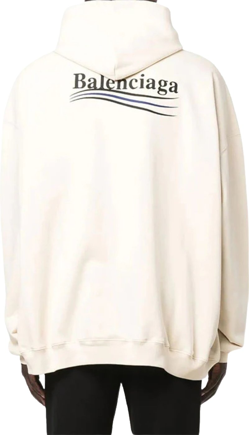 Balenciaga Political Campaign Unisex Hoodie Beige Black