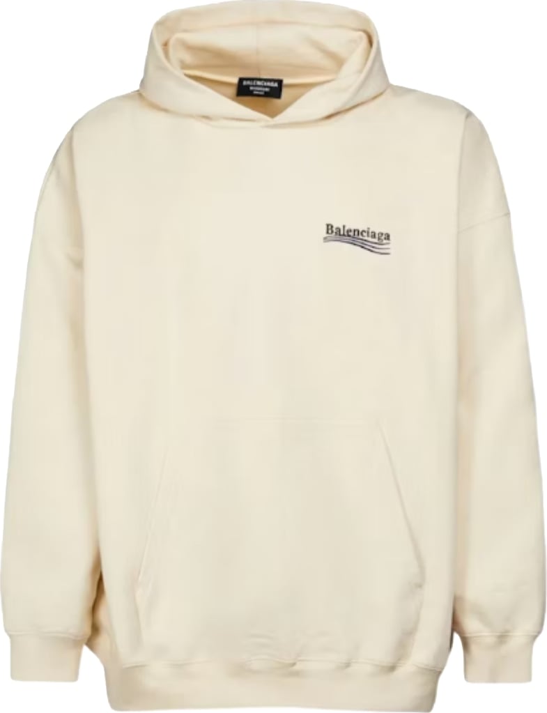 Balenciaga Political Campaign Unisex Hoodie Beige Black