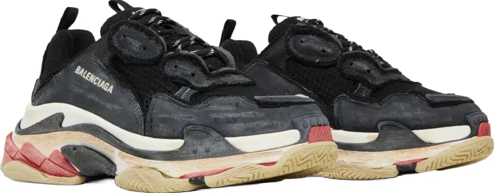 Balenciaga Triple S Sneaker DIY Black Red