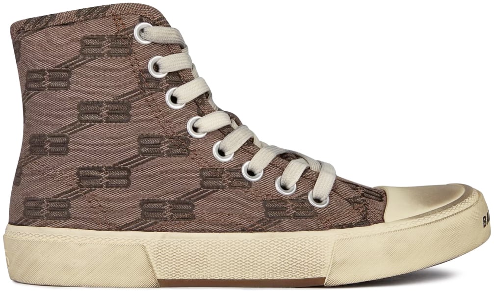 Paris Bb Monogram Logo Hi-top Sneakers