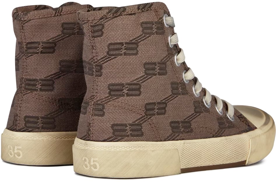 Paris Bb Monogram Logo Hi-top Sneakers