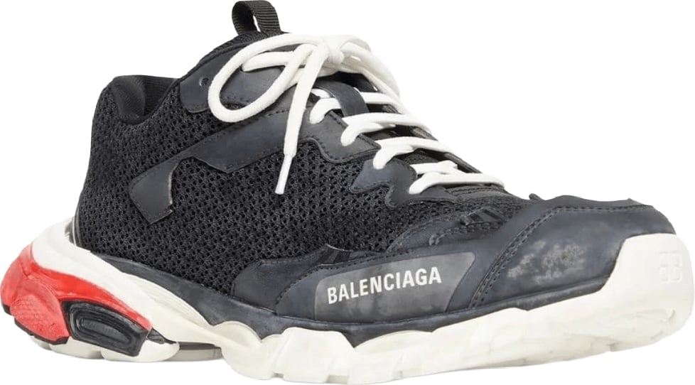 Balenciaga Track.3 Worn-Out Men's Sneakers Black Red