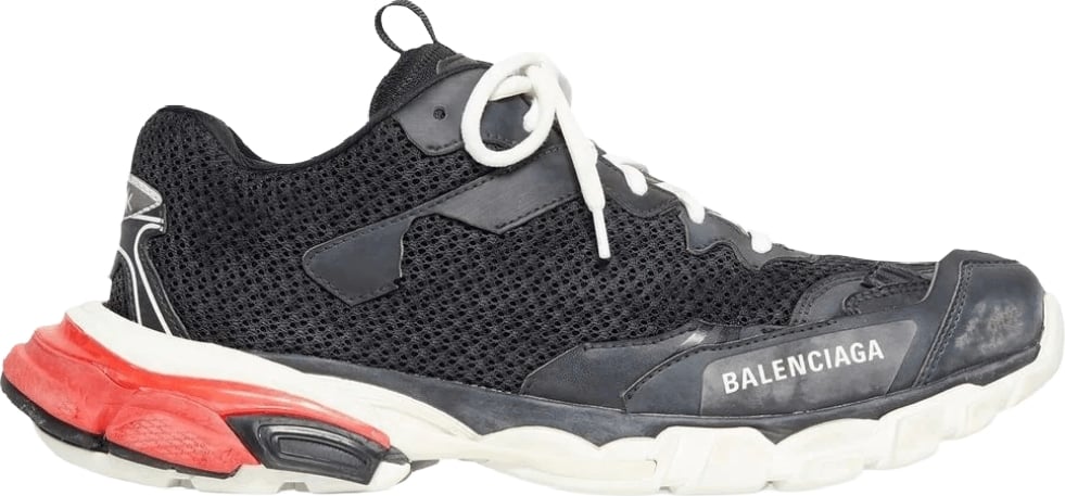 Balenciaga Track.3 Worn-Out Men's Sneakers Black Red