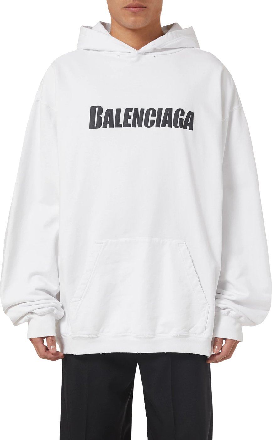 Balenciaga Bold Logo Unisex Hoodie White Black