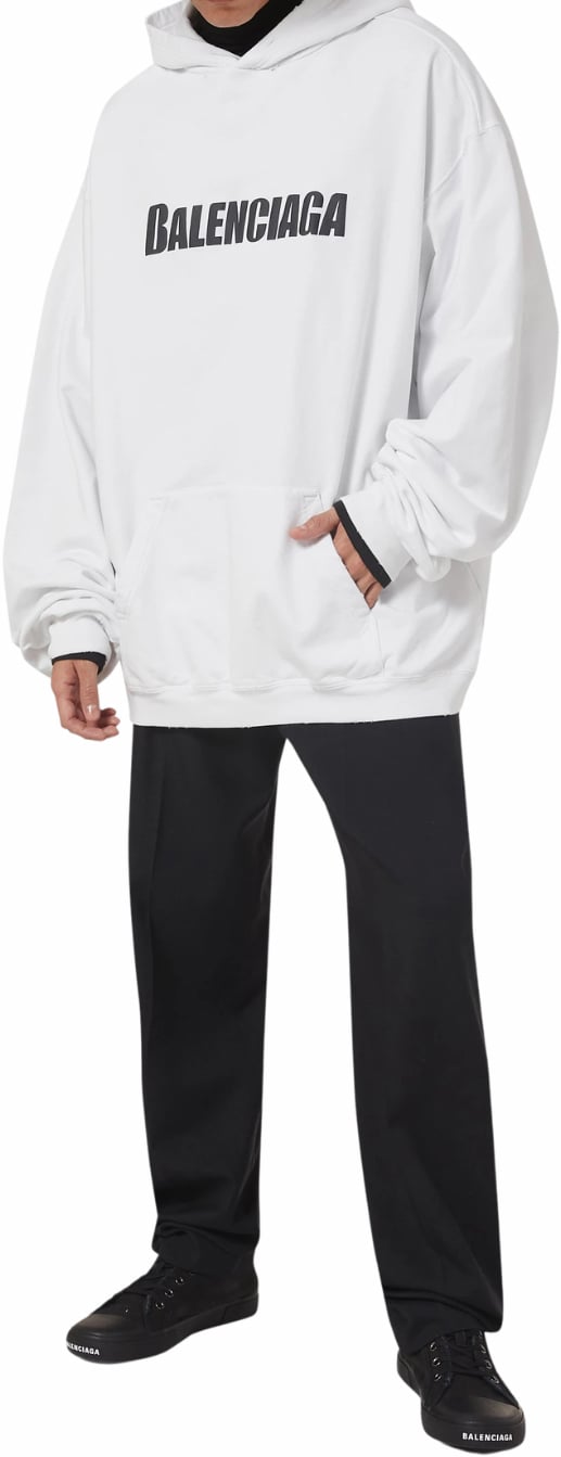 Balenciaga Bold Logo Unisex Hoodie White Black