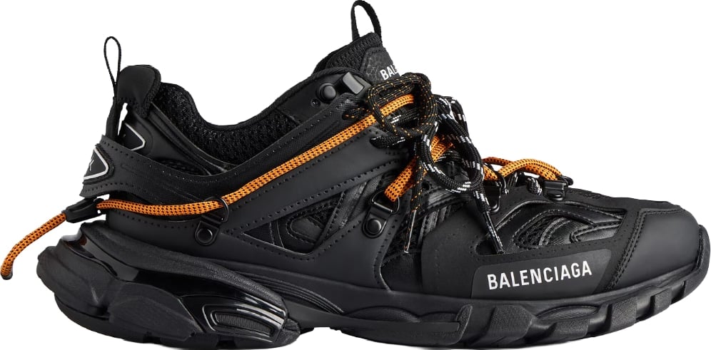 Balenciaga Men's Track Trail Laces Sneaker in Black Orange
