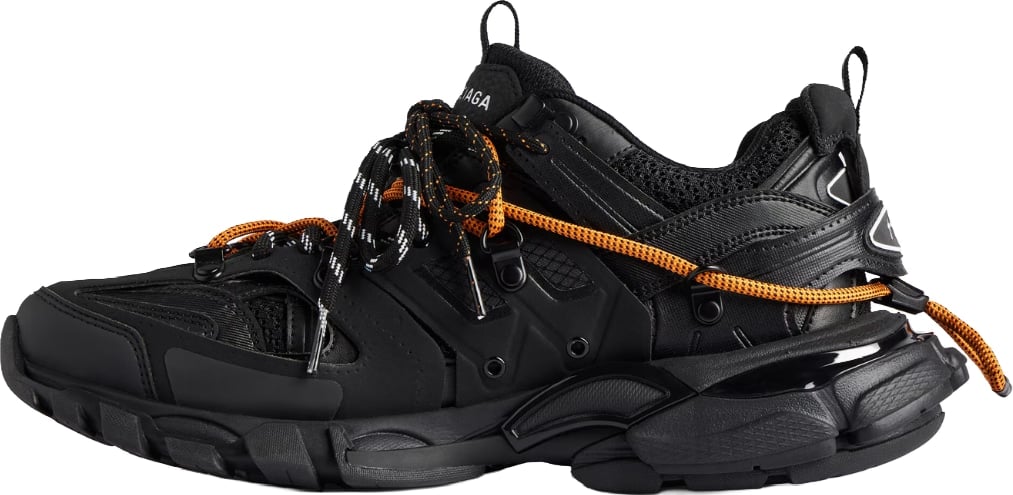 Balenciaga Men's Track Trail Laces Sneaker in Black Orange