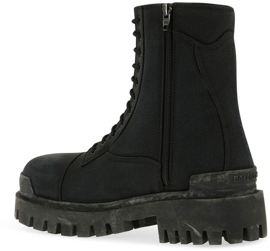 Balenciaga Black cotton Stivali Combat Strike boots