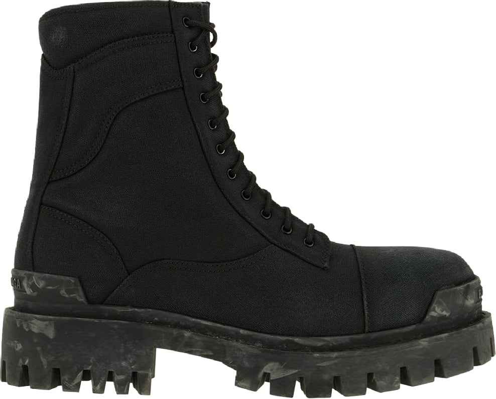Balenciaga Black cotton Stivali Combat Strike boots