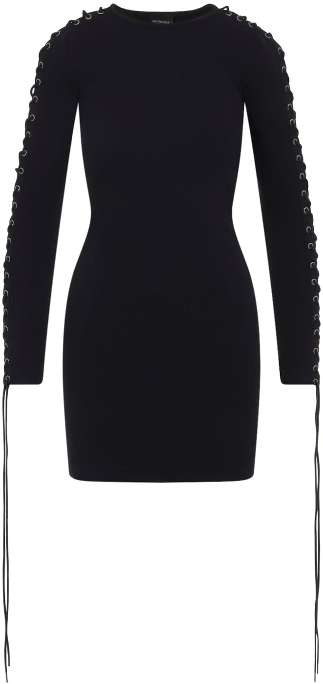 Balenciaga Lace-Up Mini Dress