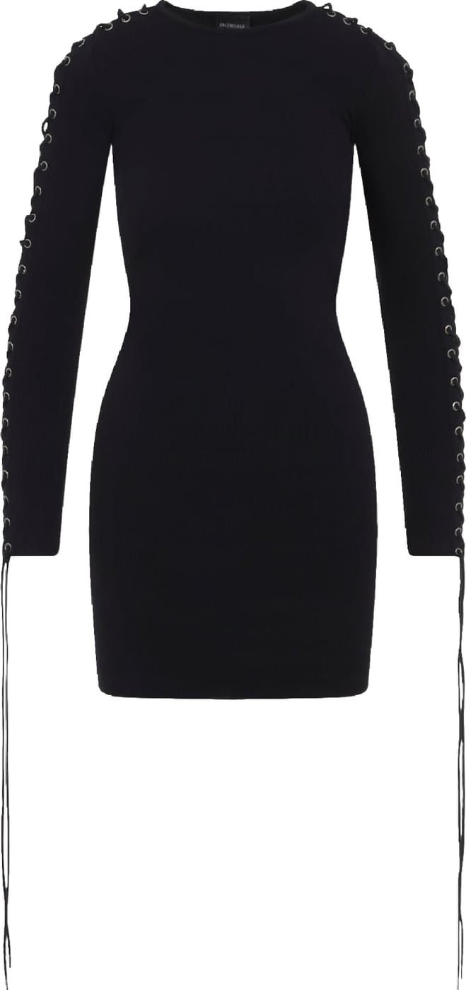 Balenciaga Lace-Up Mini Dress