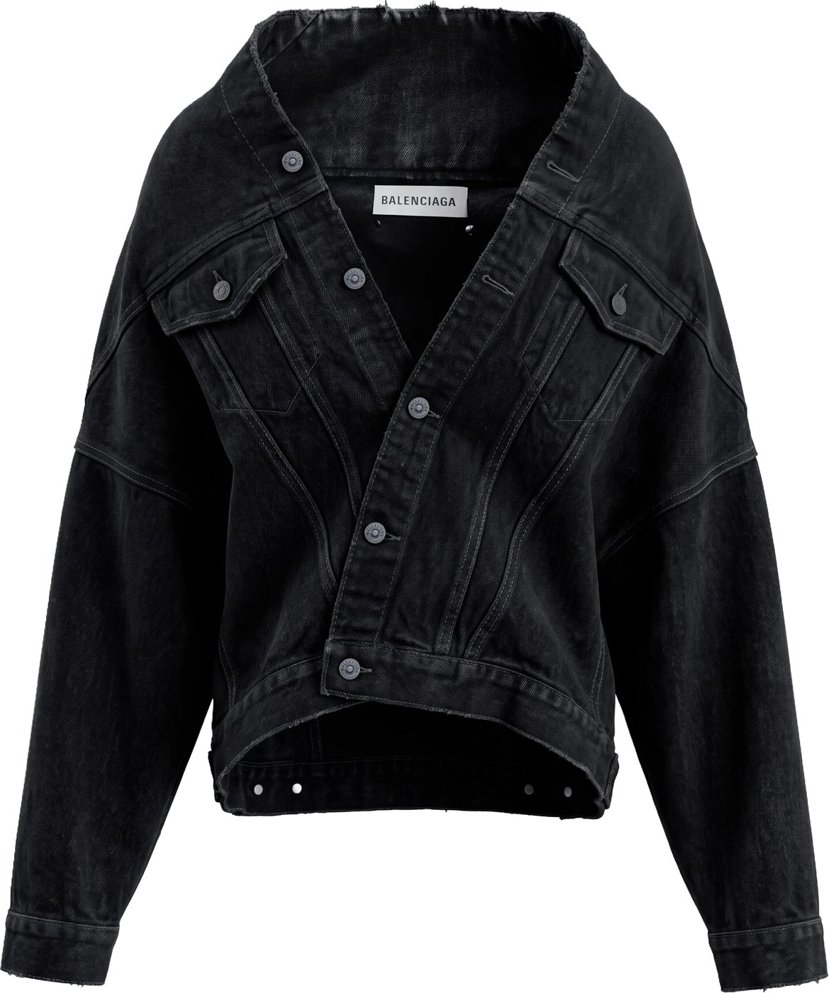 Wrap jacket in cotton denim