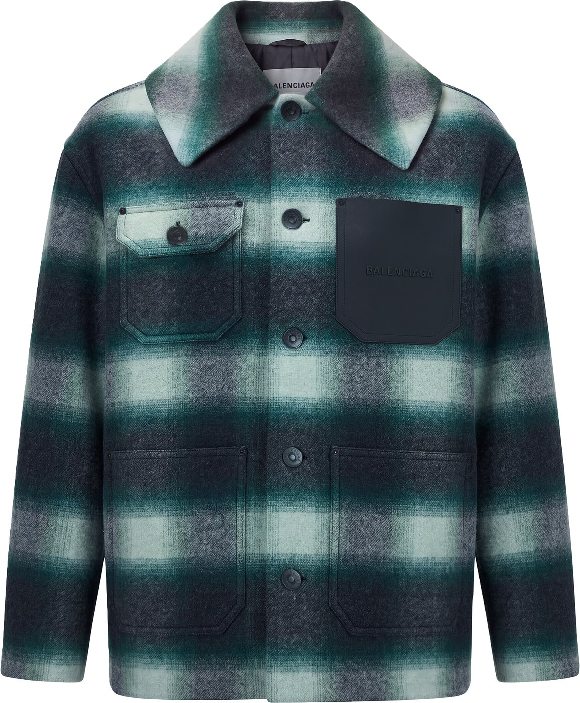 Checked jacket in wool
