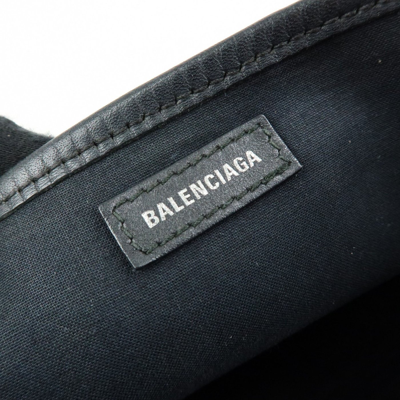Balenciaga Navy Cabas Canvas with Leather XS