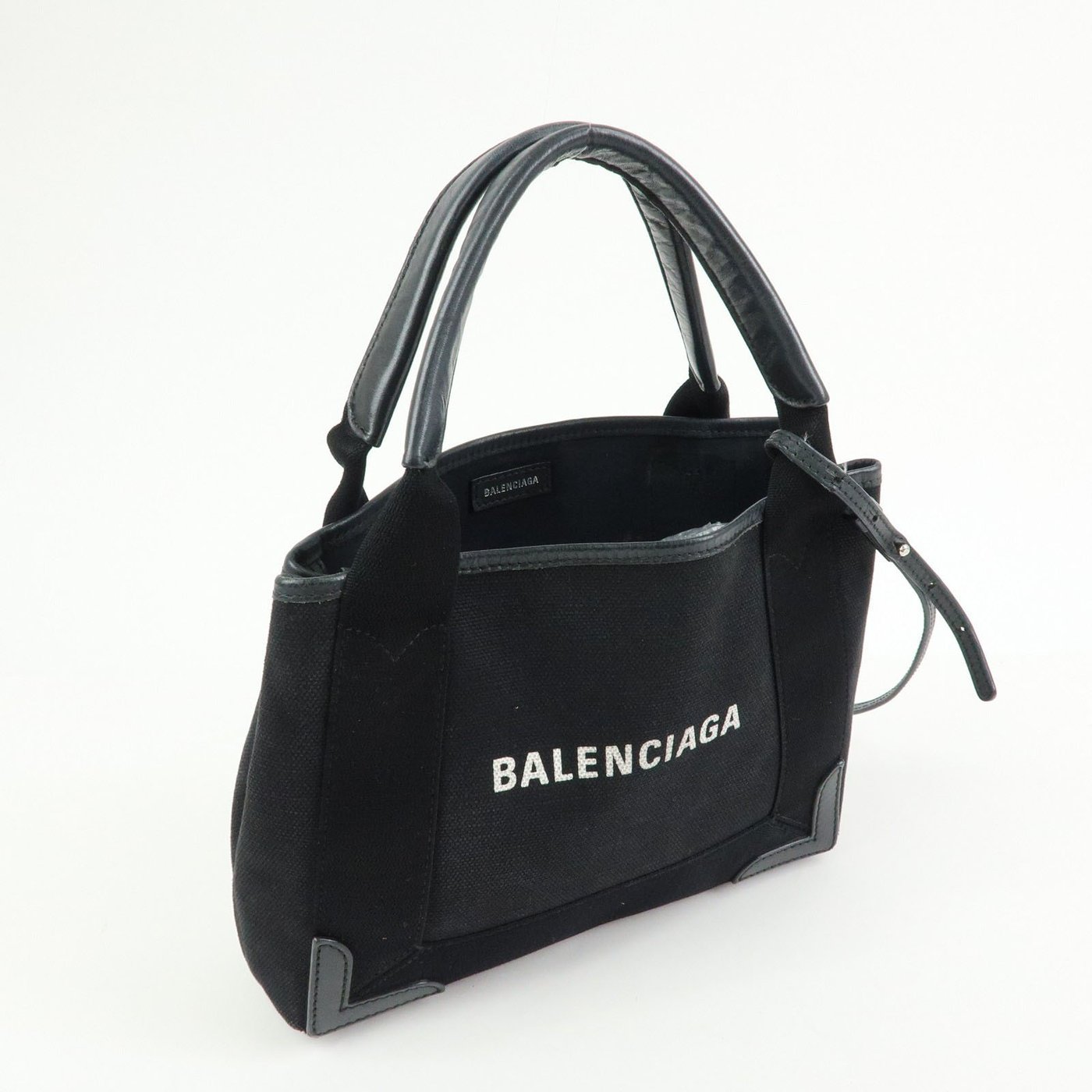 Balenciaga Navy Cabas Canvas with Leather XS