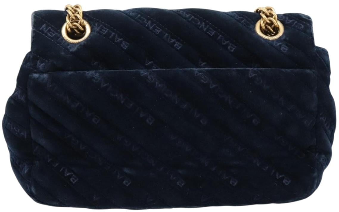 Balenciaga BB Chain Round Quilted Velvet Large