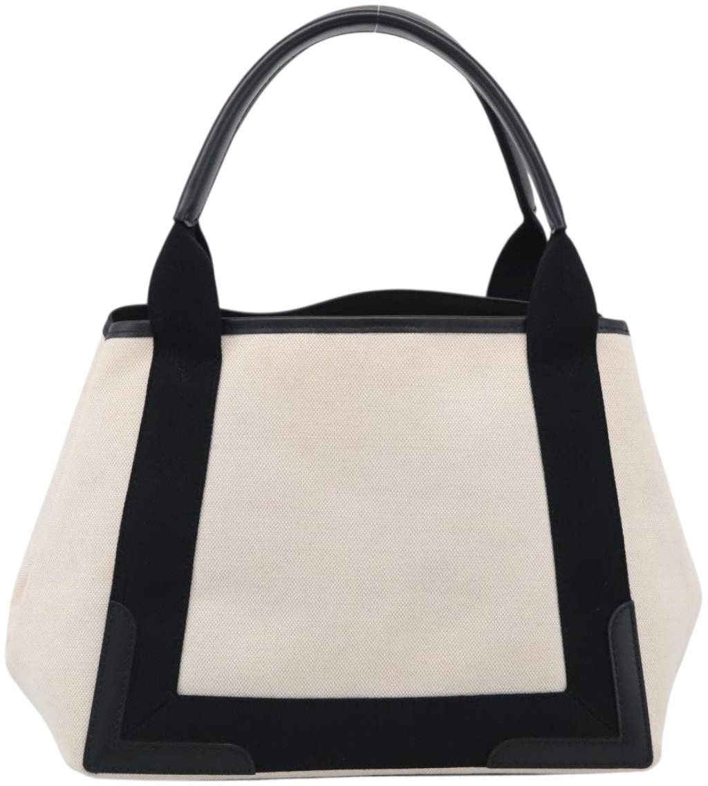 Balenciaga Navy Cabas Canvas with Leather Small